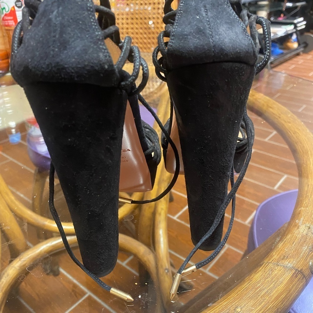 AQUAZZURA Suede Sandals Heels platforms - Picture 5 of 10